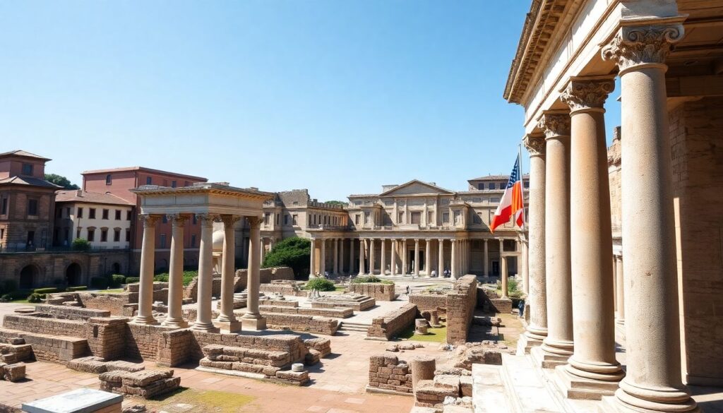 Древний Рим: прогулка по руинам Форума и Колизея - иллюстрация