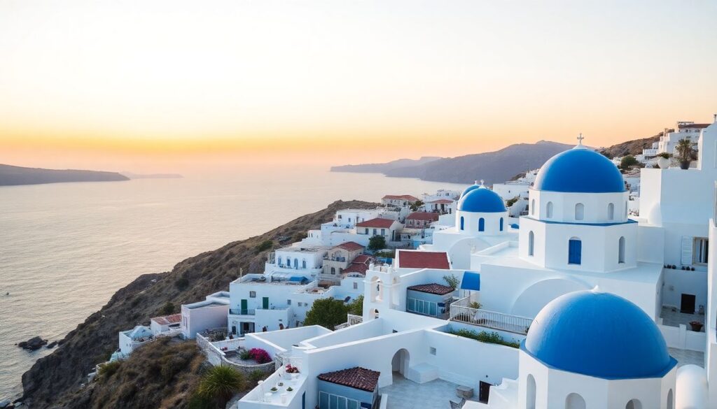 Санторини: самые красивые закаты и деревни с белыми домиками - иллюстрация