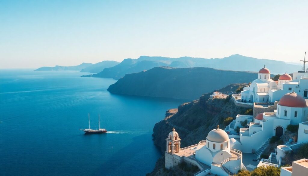 Санторини: самые красивые закаты и деревни с белыми домиками - иллюстрация
