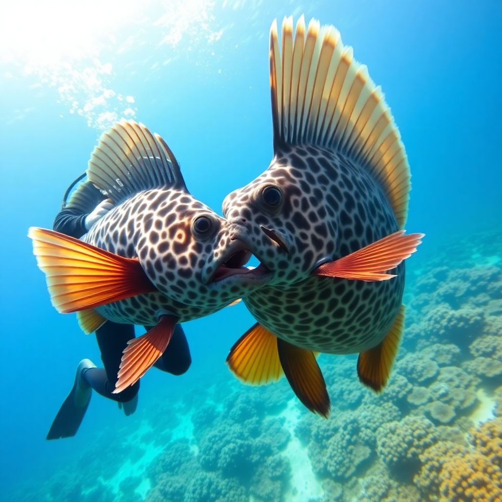 Рыба-триггер атаковала российского дайвера на Мальдивах во время подводной съемки