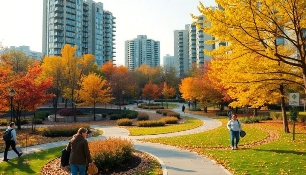 Самые красивые осенние парки в мире - иллюстрация