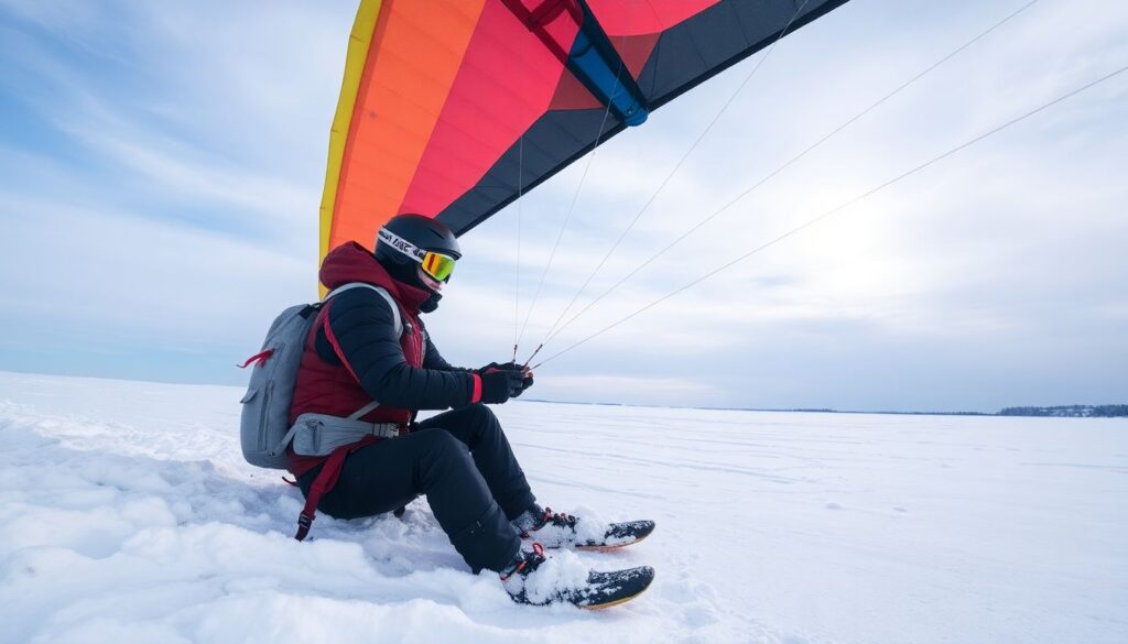 Лучшие места для зимнего кайтинга - иллюстрация