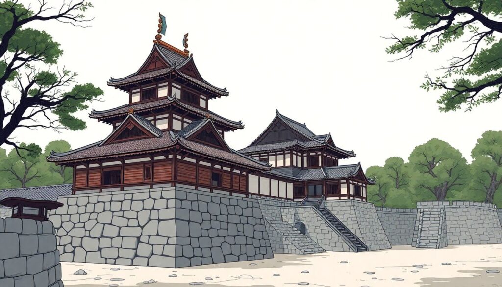 История самурайских замков Японии - иллюстрация