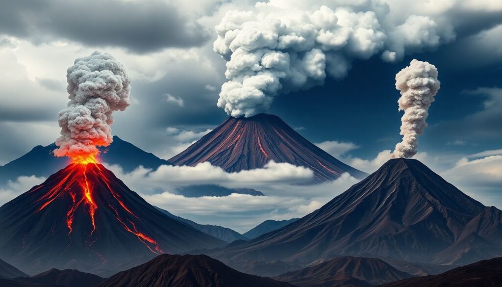 вулканы и Амазонка - иллюстрация