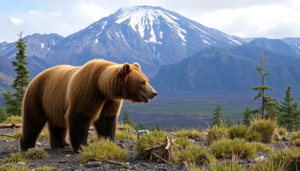 вулканы и медведи - иллюстрация