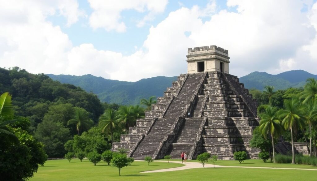 Путешествие по Мексике: пирамиды майя - иллюстрация