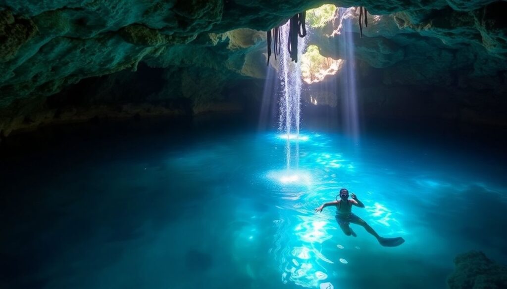 сеноты и карибские пляжи - иллюстрация