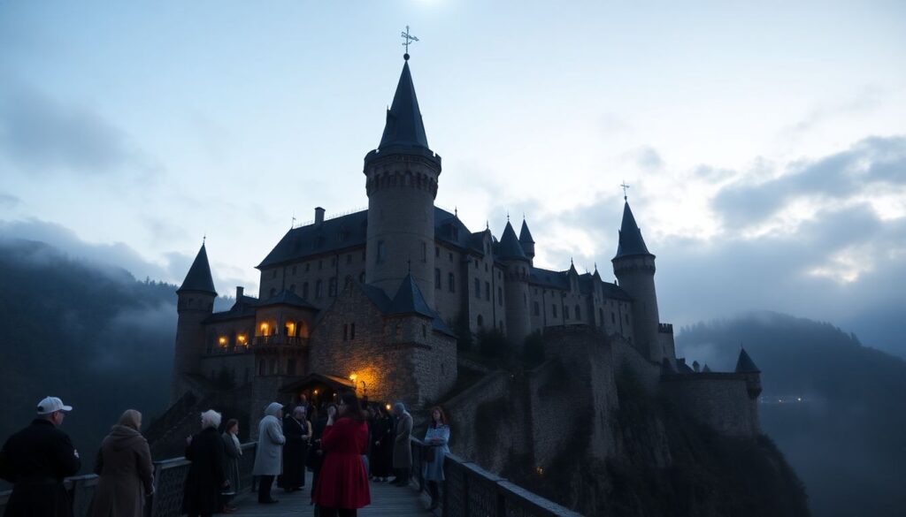 История замка Дракулы в Трансильвании - иллюстрация