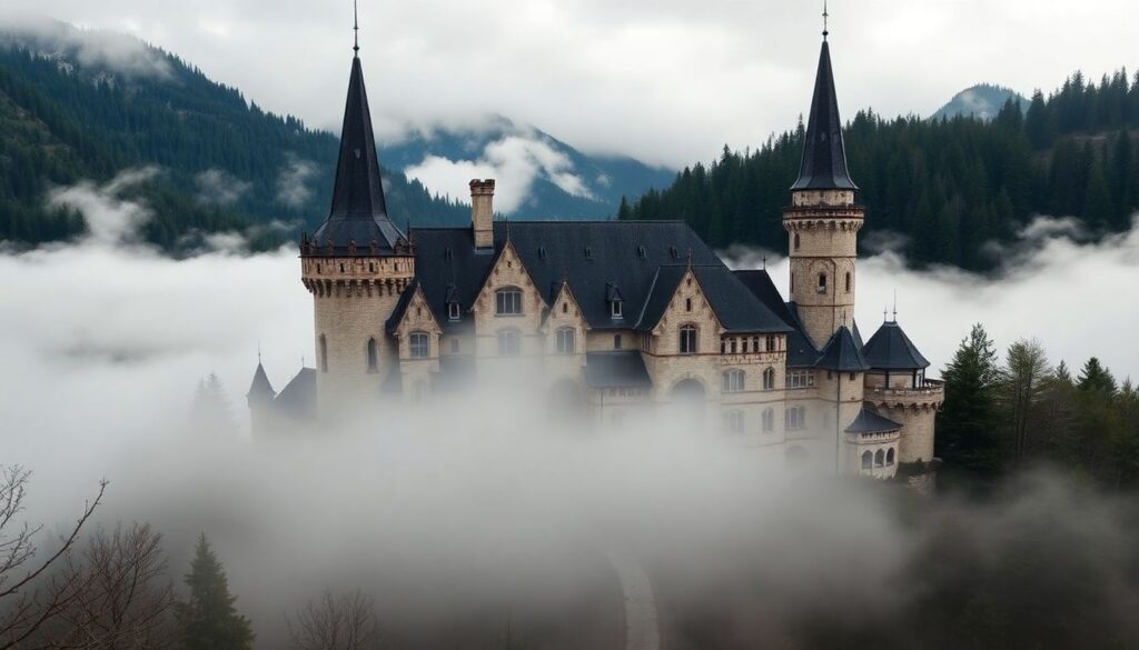 История замка Дракулы в Трансильвании - иллюстрация