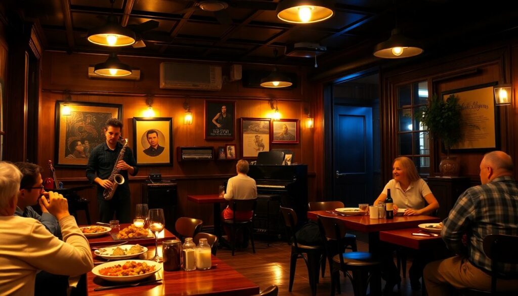 джаз и каджунская кухня - иллюстрация