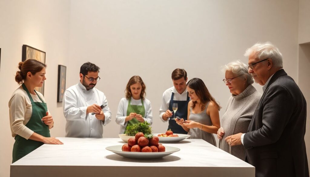 музеи и фрикадельки - иллюстрация