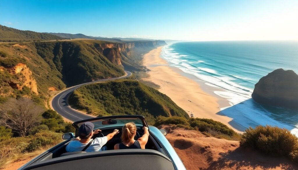 Путешествие по Великому океанскому пути в Австралии - иллюстрация