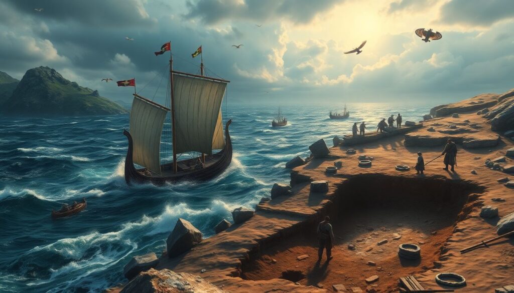 История викингов: путешествие по Скандинавии - иллюстрация