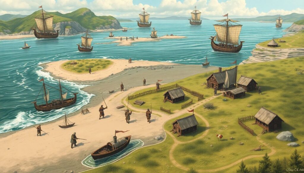 История викингов: путешествие по Скандинавии - иллюстрация