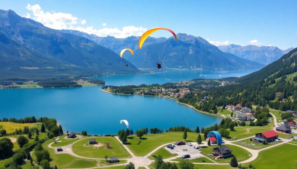 Лучшие места для полетов на параплане - иллюстрация