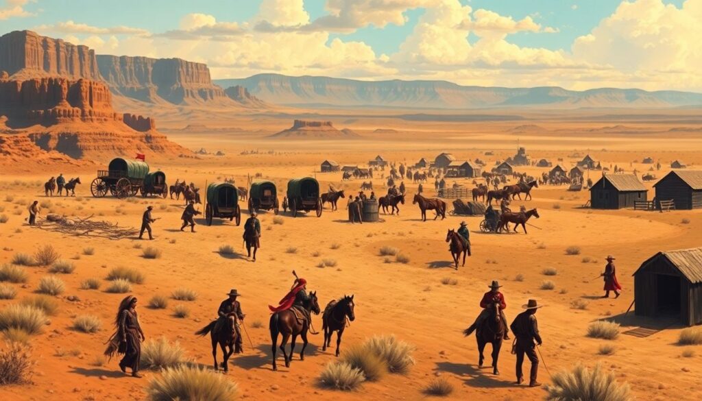 История освоения Дикого Запада: путешествие по США - иллюстрация