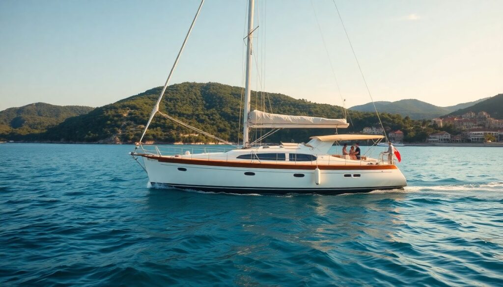 Путешествие по островам Хорватии на яхте - иллюстрация