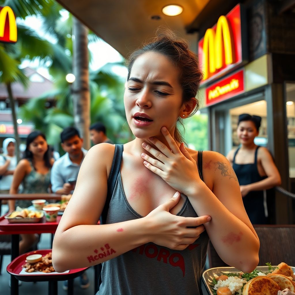 Отдых на Бали обернулся для россиянки опасной аллергией после фастфуда