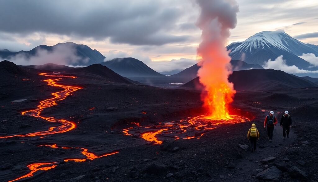 Лучшие места для наблюдения за извержением вулкана - иллюстрация