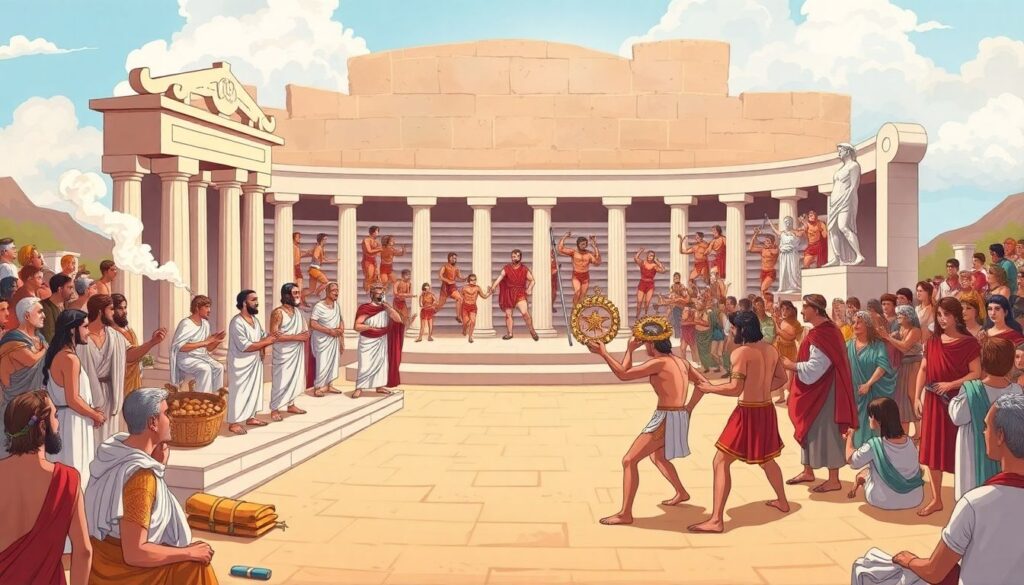 История Олимпийских игр: путешествие в Древнюю Грецию - иллюстрация