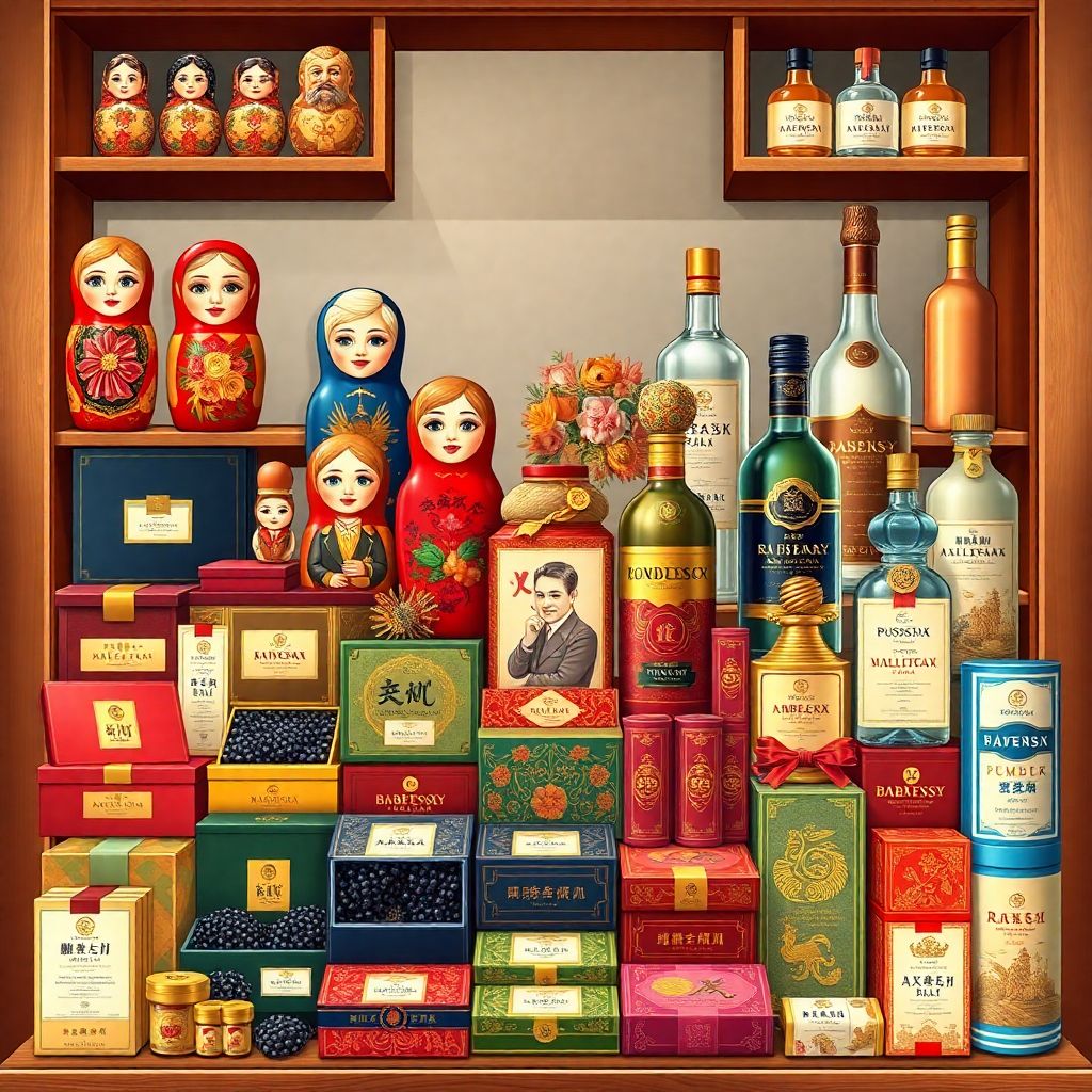 Сувениры для китайских туристов в Москве: матрешки, икра, водка, шоколад «Бабаевский»