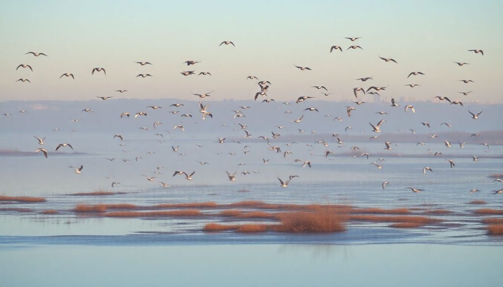 Лучшие места для наблюдения за перелетными птицами - иллюстрация