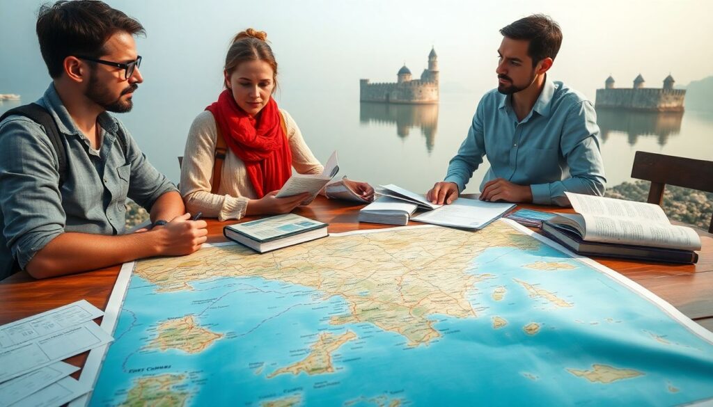 Самые красивые замки на воде - иллюстрация