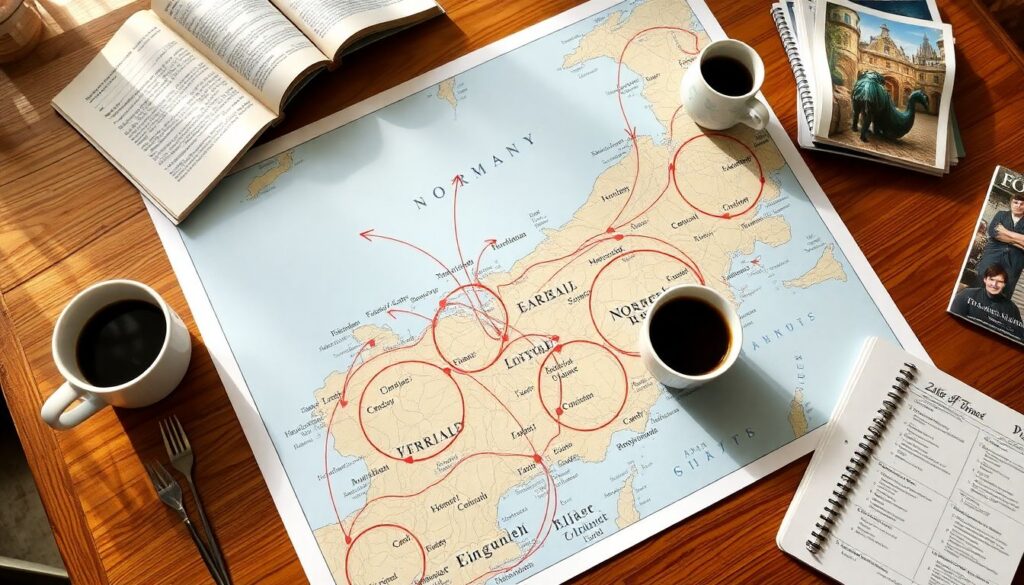 Путешествие по Нормандии и Бретани во Франции - иллюстрация