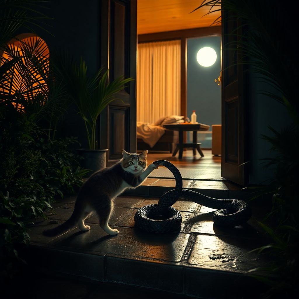 Кошка спасла семью туристов с Урала от ядовитой змеи на Бали: урок безопасности