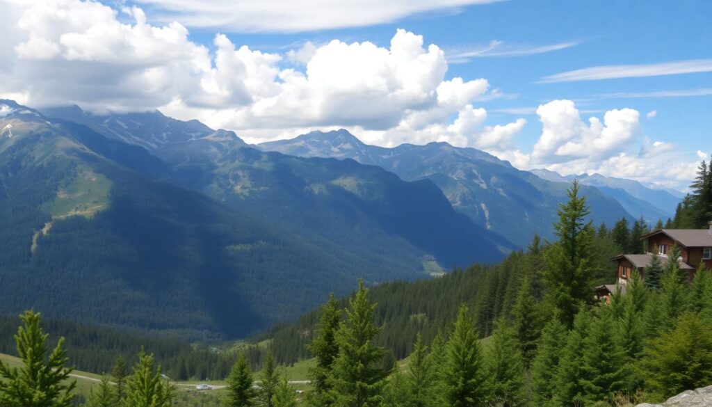 горы и гостеприимство - иллюстрация