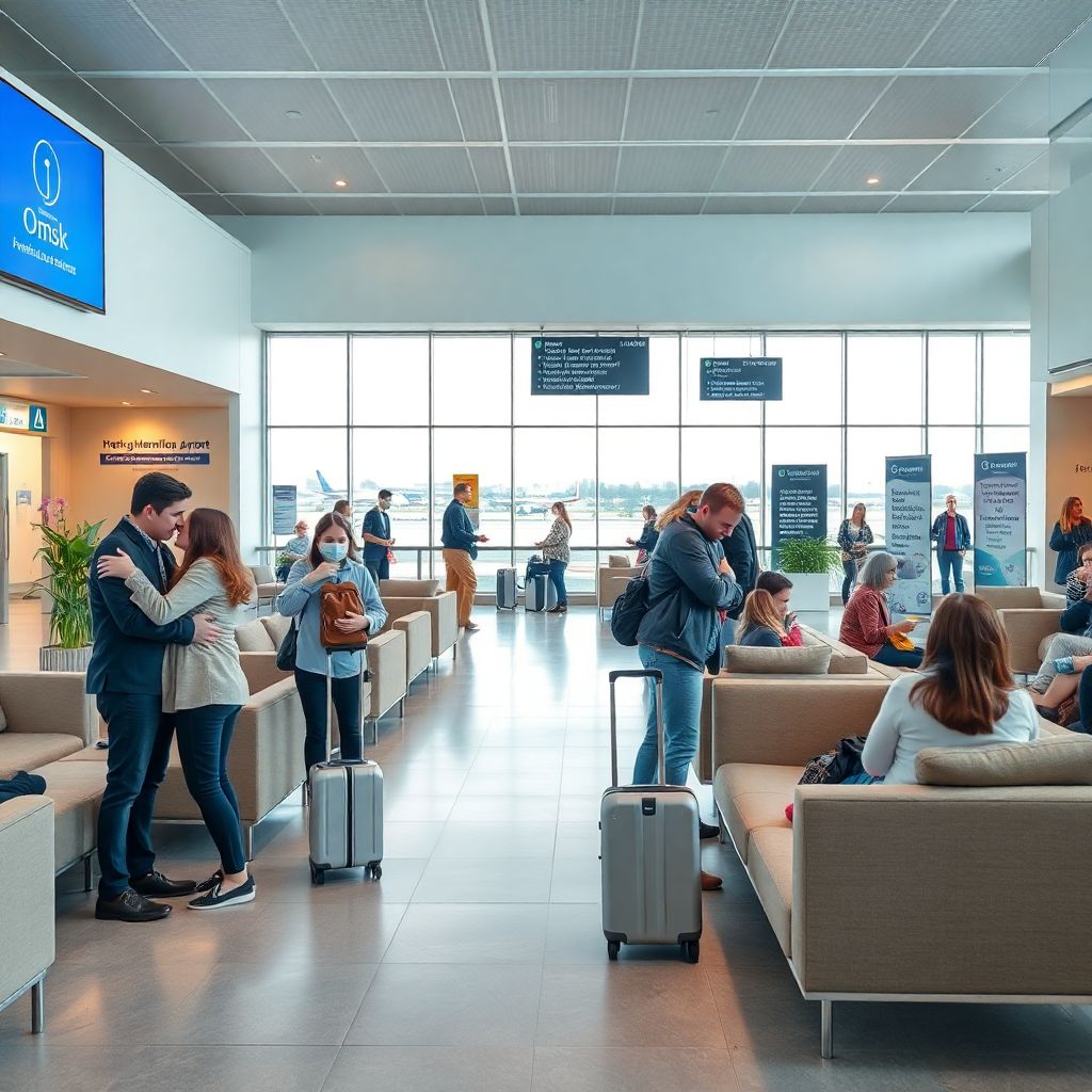 Аэропорт Омск: зона прощальных объятий, онлайн‑табло и сервисы для пассажиров